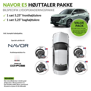 Navor 5E højttaler lydpakke (Inkl. montering)